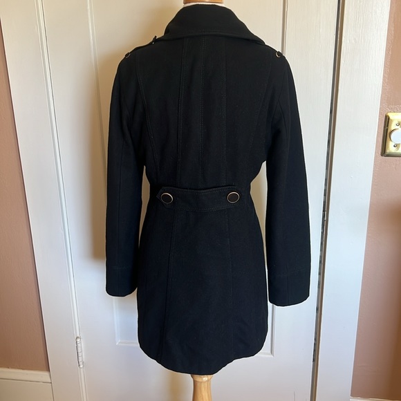 Waisted pea coat with pleated skirt - Picture 7 of 16